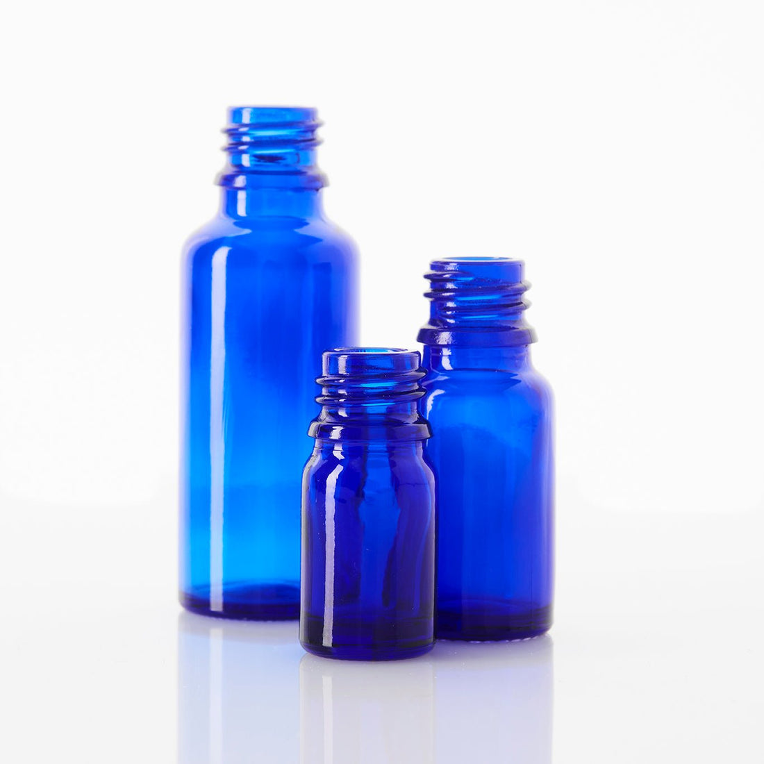 Glazen fles blauw DIN18 - Marion Maakt